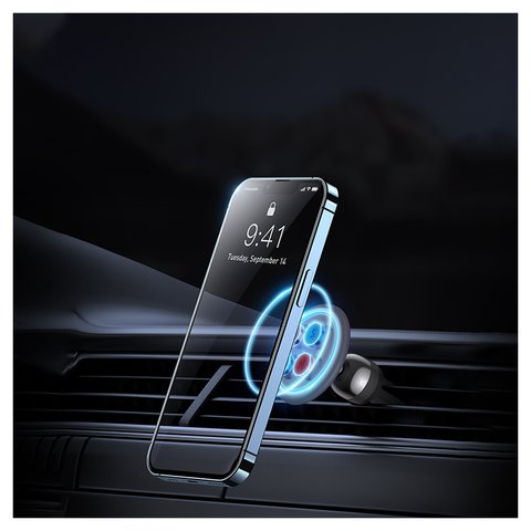 Автомобильный держатель Baseus C01 Magnetic, черный, на дефлектор, магнитный, #SUCC000101/C40140802113-00 Превью 3