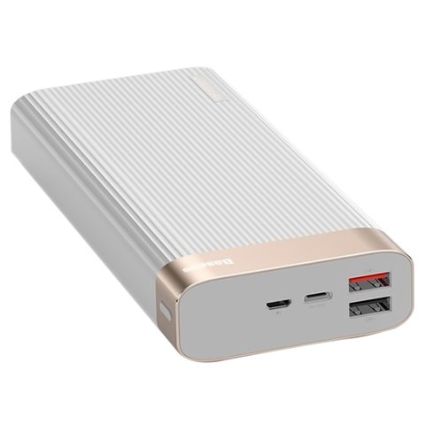 Power bank Baseus BS-20KP201, 20000 mAh, Type C puertos 5-9V 2A/12V 1,5A, 2 puertos USB 5V 2A/5-9V 2A/12V 1.5A, 145.6×71×28 mm, blanco, #PPALL-APX02 Vista previa  2