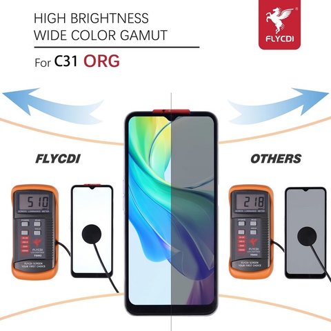 Pantalla LCD puede usarse con Realme C31, negro, sin marco, FLYCDI, RMX3501 Vista previa  2