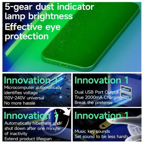 Alfombra de calentamiento para desarme (separador) Mechanic CP14+, 350x225 mm, con iluminación, 50-120°C Vista previa  3