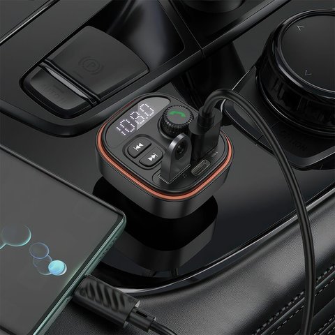 Transmisor FM Borofone BC59, negro, con el botón, USB tipo-A, USB tipo C, #6941991117312 Vista previa  2