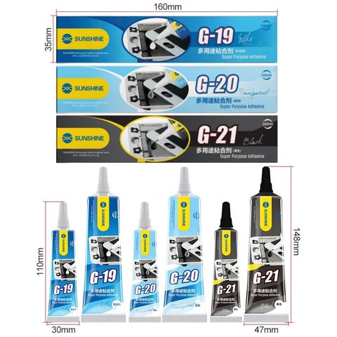 Adhesivos sellador Sunshine G-19, para pegar tapas traseras, para marcos de pantalla, 50 ml, blanco Vista previa  5