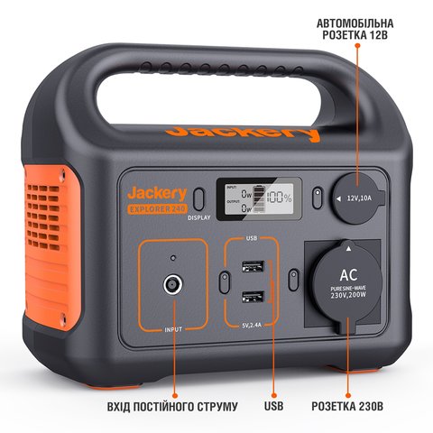 Сонячний генератор Jackery 240 (Explorer 240 + SolarSaga 100W) Прев'ю 2