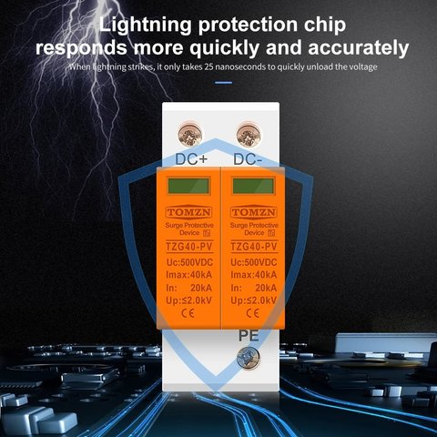 Устройства защиты от импульсных перенапряжений TOMZN TZG40-PV, 2P, 600 В, PV Превью 4