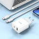 Сетевое зарядное устройство Hoco C80A Plus, 20 Вт, Power Delivery (PD), белый, c кабелем USB тип-C к USB тип-C, 2 порта, #6931474779908 Превью 3
