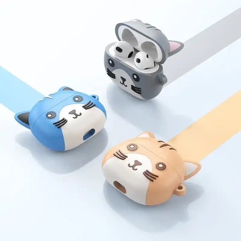 Гарнітура Hoco EW46, бездротова, сіра, біла, з силіконовим чохлом, mysterious cat, #6931474788887 Прев'ю 2