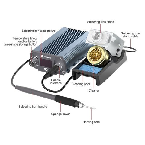 Паяльна станція Sunshine S2, цифрова, 40 Вт Прев'ю 10